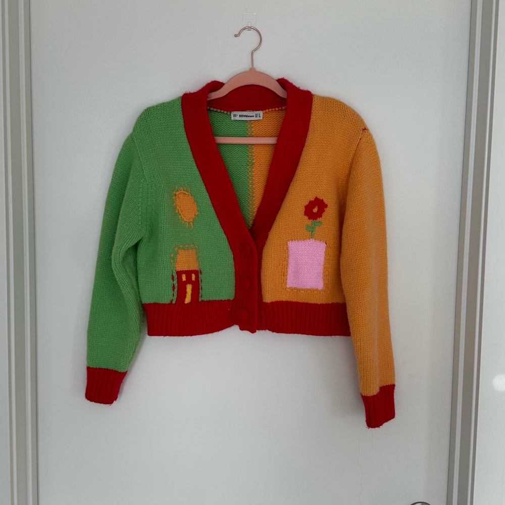 Orange knitted Cardigan